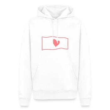 Drapeau Coeur Rose Symbole Forme Amour - Sweat à capuche Premium bio Homme - blanc - Devant - Nico (187cm)
