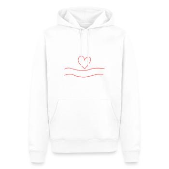 Ligne de lignes en forme de coeur Love Pink - Sweat à capuche Premium bio Homme - blanc - Devant - Nico (187cm)