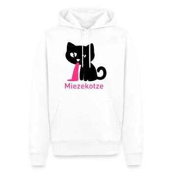 Miezekotze - Männer Premium Bio Hoodie - Weiß - Vorne - Nico (187cm)