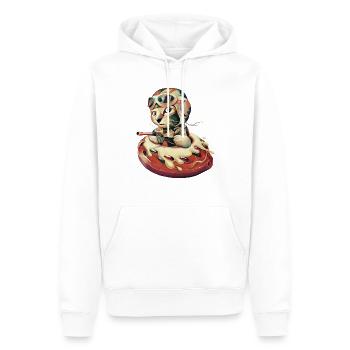 DONUT CHASSEUR - Sweat à capuche Premium bio Homme - blanc - Devant - Nico (187cm)