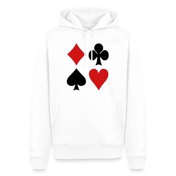 Karten - Poker - Männer Premium Bio Hoodie - Weiß - Vorne - Nico (187cm)