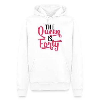 40. Geburtstag: The Queen Is Forty - Männer Premium Bio Hoodie - Weiß - Vorne - Nico (187cm)