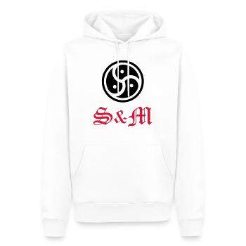 Sex__V017 - Männer Premium Bio Hoodie - Weiß - Vorne - Nico (187cm)
