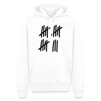 18 Strokes - Männer Premium Bio Hoodie - Weiß - Vorne - Nico (187cm)
