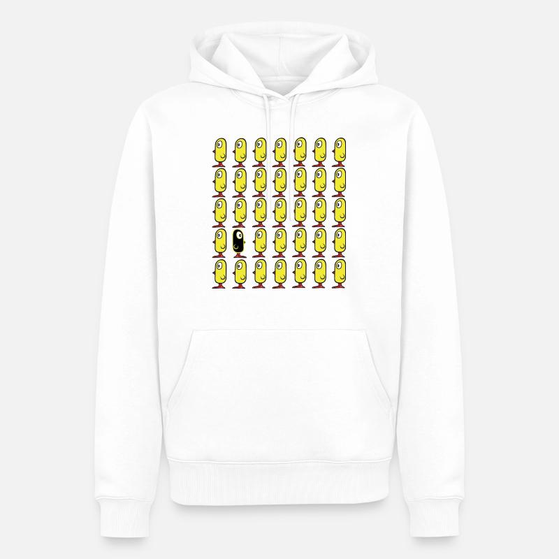 Think different! Vögel Küken - Männer Premium Bio Hoodie - Weiß