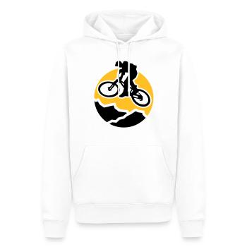 MountainBiker3 - Sweat à capuche Premium bio Homme - blanc - Devant - Nico (187cm)