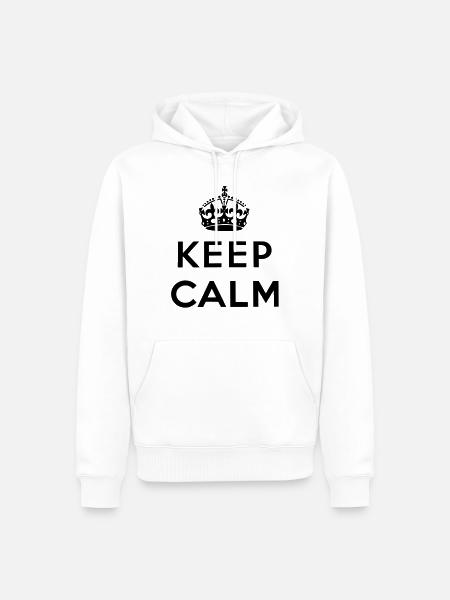 Keep Calm - Männer Premium Bio Hoodie - Weiß
