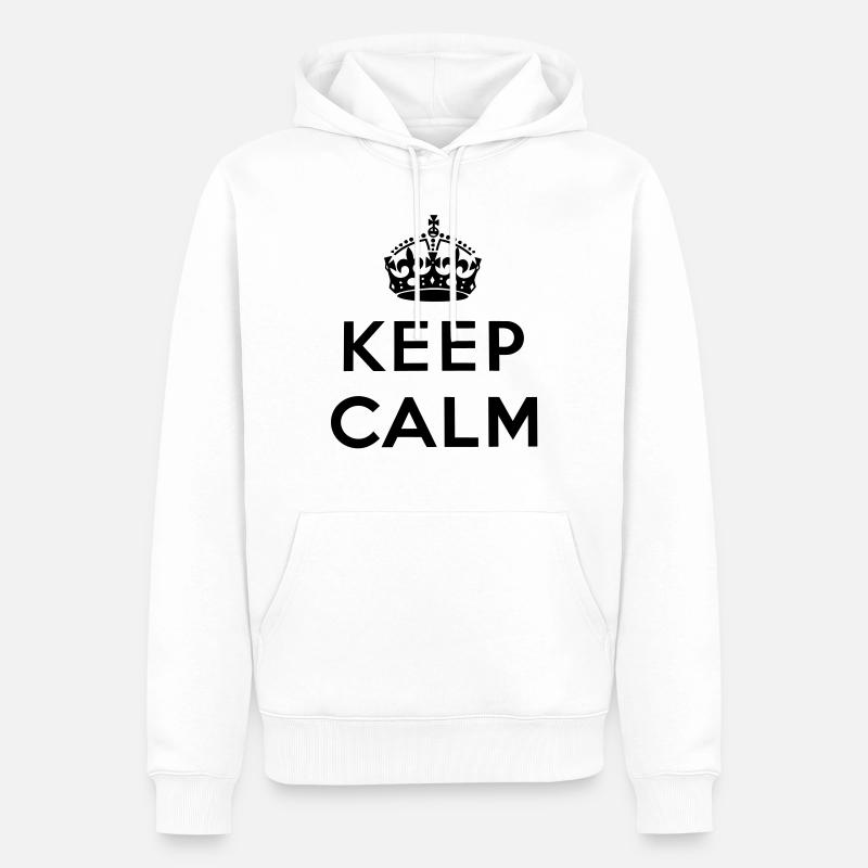 Keep Calm - Männer Premium Bio Hoodie - Weiß