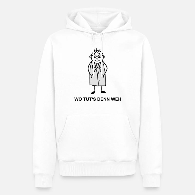 Où avez-vous mal - Sweat à capuche Premium bio Homme - blanc