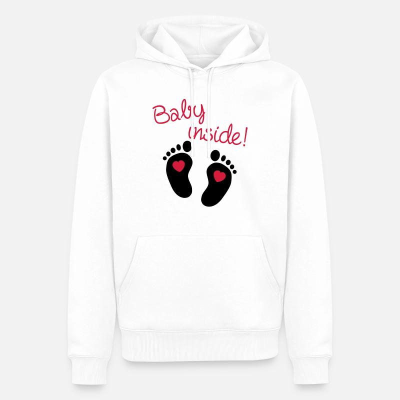 Baby Inside - Männer Premium Bio Hoodie - Weiß