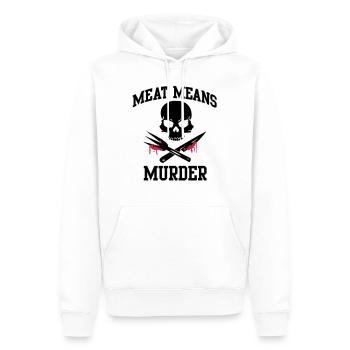 Meat means murder - meat means murder - Men’s Premium Organic Hoodie - white - Front - Nico (187cm)