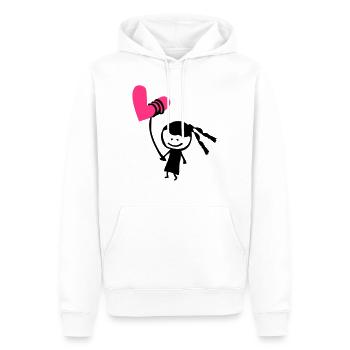 Kleines Mädchen mit Herzballon - Männer Premium Bio Hoodie - Weiß - Vorne - Nico (187cm)