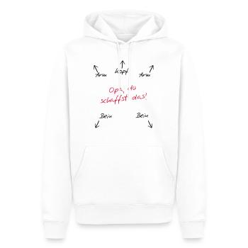 Opa du schaffst das - Männer Premium Bio Hoodie - Weiß - Vorne - Nico (187cm)