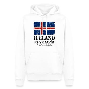 Iceland Vintage Flag - Männer Premium Bio Hoodie - Weiß - Vorne - Nico (187cm)