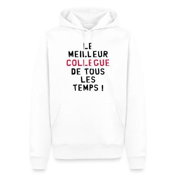 Collègue / Bureau / Travail / Collegue Entreprise - Sweat à capuche Premium bio Homme - blanc - Devant - Nico (187cm)