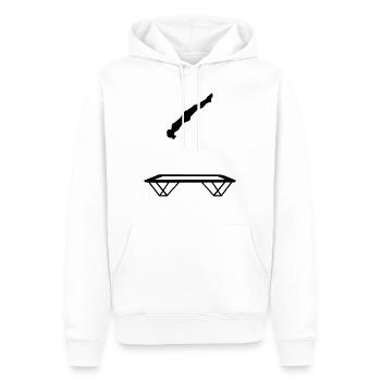 Trampoline - Men’s Premium Organic Hoodie - white - Front - Nico (187cm)