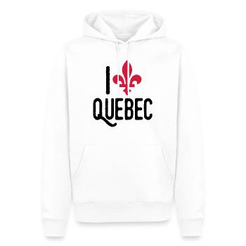 quebec - Männer Premium Bio Hoodie - Weiß - Vorne - Nico (187cm)