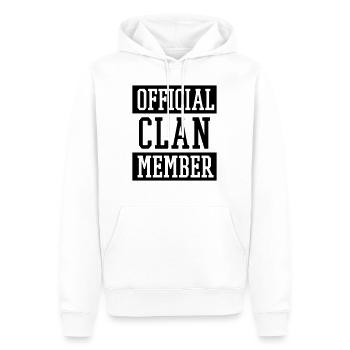 Official Clan Member - Men’s Premium Organic Hoodie - white - Front - Nico (187cm)