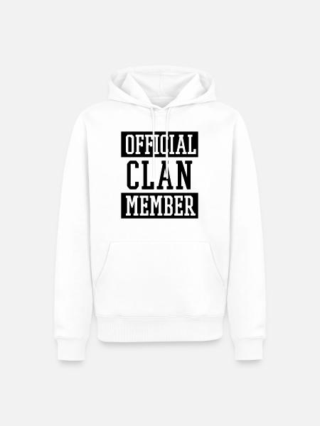 Official Clan Member - Men’s Premium Organic Hoodie - white