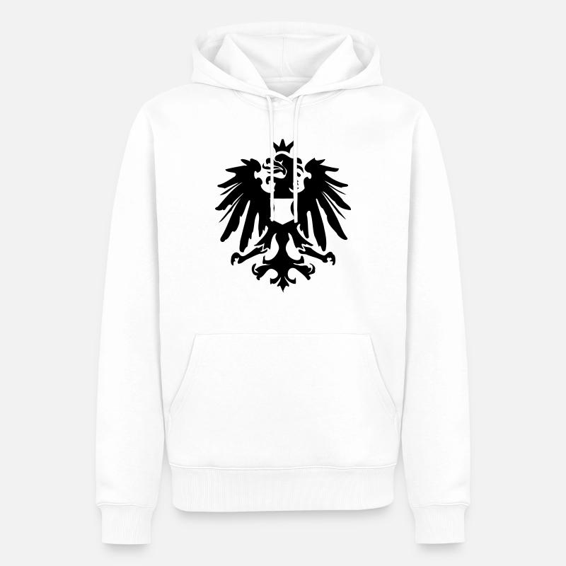 Adler Krone Wappen - Männer Premium Bio Hoodie - Weiß