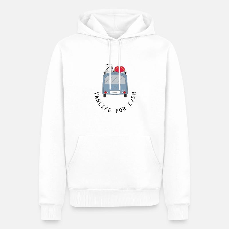 Van life for ever - Sweat à capuche Premium bio Homme - blanc