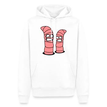 2 vers fous - Sweat à capuche Premium bio Homme - blanc - Devant - Nico (187cm)