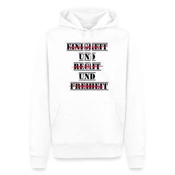 Einigkeit und Recht und Freiheit - Männer Premium Bio Hoodie - Weiß - Vorne - Nico (187cm)