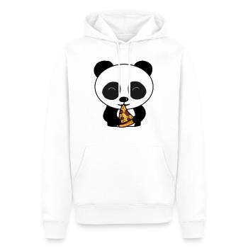 Süße Panda Bär Essen Pizza - Männer Premium Bio Hoodie - Weiß - Vorne - Nico (187cm)