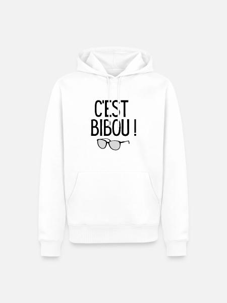 c'est bibou - Sweat à capuche Premium bio Homme - blanc