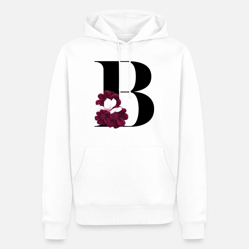 Buchstabe B blühende - Männer Premium Bio Hoodie - Weiß