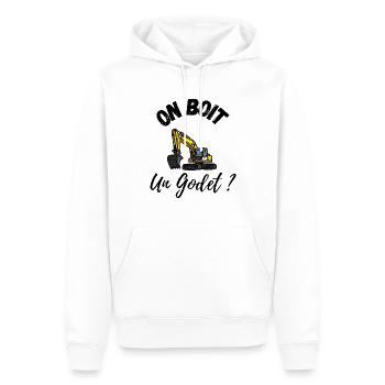 on boit un godet - Sweat à capuche Premium bio Homme - blanc - Devant - Nico (187cm)