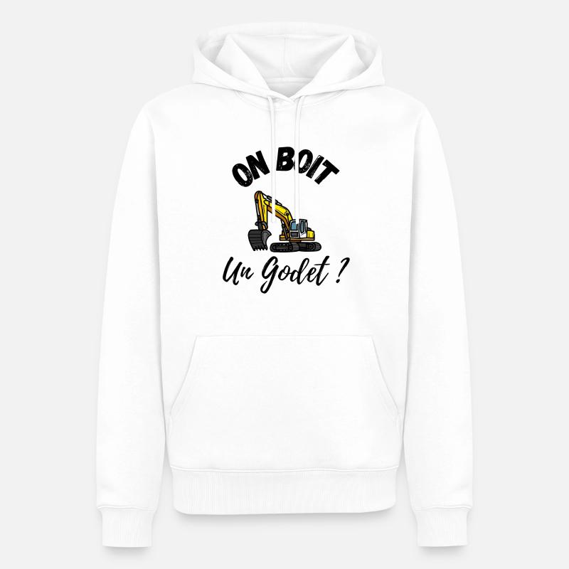 on boit un godet - Sweat à capuche Premium bio Homme - blanc