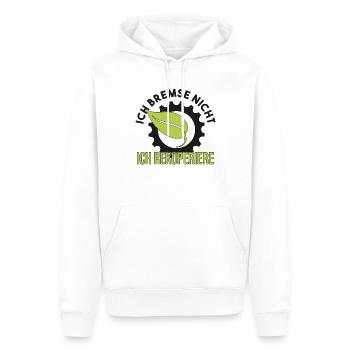 E Auto E Mobilität Elektroauto Spruch - Männer Premium Bio Hoodie - Weiß - Vorne - Nico (187cm)