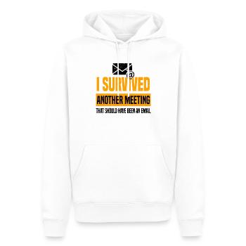 Réunion d’humour de bureau Réunion par courriel des employés - Sweat à capuche Premium bio Homme - blanc - Devant - Nico (187cm)