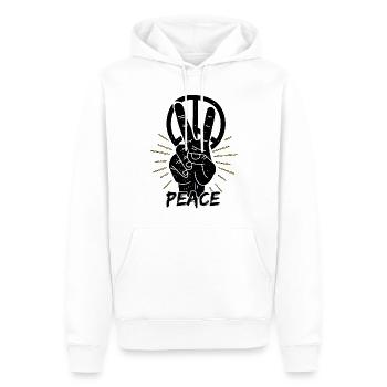 Paix Liberté Idée cadeau de paix - Sweat à capuche Premium bio Homme - blanc - Devant - Nico (187cm)