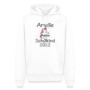 Einschulung 2022 Amelie Einhorn Erstklässler 2022 - Männer Premium Bio Hoodie - Weiß - Vorne - Nico (187cm)