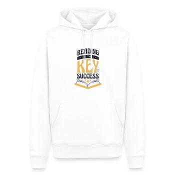 Reading is the Key to Success Leader & - Men’s Premium Organic Hoodie - white - Front - Nico (187cm)
