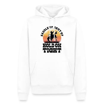 Rodéo Western Cowboy Wild West Retro Horse - Sweat à capuche Premium bio Homme - blanc - Devant - Nico (187cm)