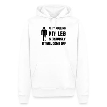 Fauteuil roulant amputé pour handicapés invalidés - Sweat à capuche Premium bio Homme - blanc - Devant - Nico (187cm)