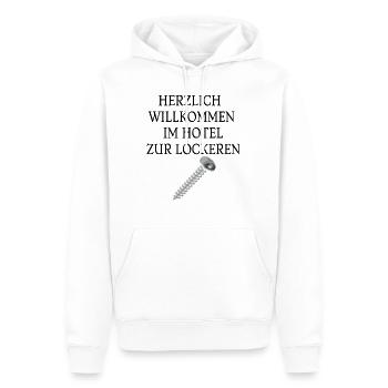 SCHRAUBE - Männer Premium Bio Hoodie - Weiß - Vorne - Nico (187cm)