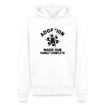 L’adoption a rendu notre famille complètement cœur - Sweat à capuche Premium bio Homme - blanc - Devant - Nico (187cm)