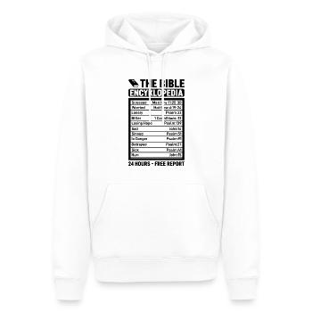 The Bible Encyklopedia 24 heures - Gratuit - Sweat à capuche Premium bio Homme - blanc - Devant - Nico (187cm)