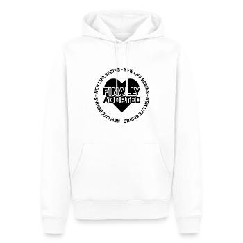 Une nouvelle vie commence enfin pas d’adopté - Sweat à capuche Premium bio Homme - blanc - Devant - Nico (187cm)