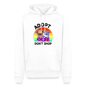 Adoptieren Sie Nicht Einkaufen, Was Sie Nicht - Männer Premium Bio Hoodie - Weiß - Vorne - Nico (187cm)