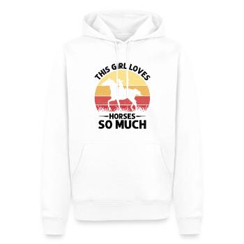 Cette fille aime tellement les chevaux la culture occidentale - Sweat à capuche Premium bio Homme - blanc - Devant - Nico (187cm)