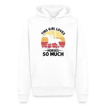 Cette fille aime tellement les chevaux la culture occidentale - Sweat à capuche Premium bio Homme - blanc - Devant - Nico (187cm)