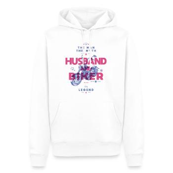 Husband and biker the man the myth the legend - Men’s Premium Organic Hoodie - white - Front - Nico (187cm)