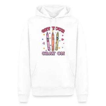 Enseignante au primaire Éducatrice de maternelle - Sweat à capuche Premium bio Homme - blanc - Devant - Nico (187cm)