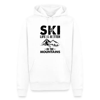 Ski Life Is Better In The Mountains Schwarz - Männer Premium Bio Hoodie - Weiß - Vorne - Nico (187cm)