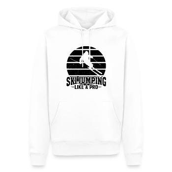 Saut à ski comme un pro Coucher de soleil - Sweat à capuche Premium bio Homme - blanc - Devant - Nico (187cm)